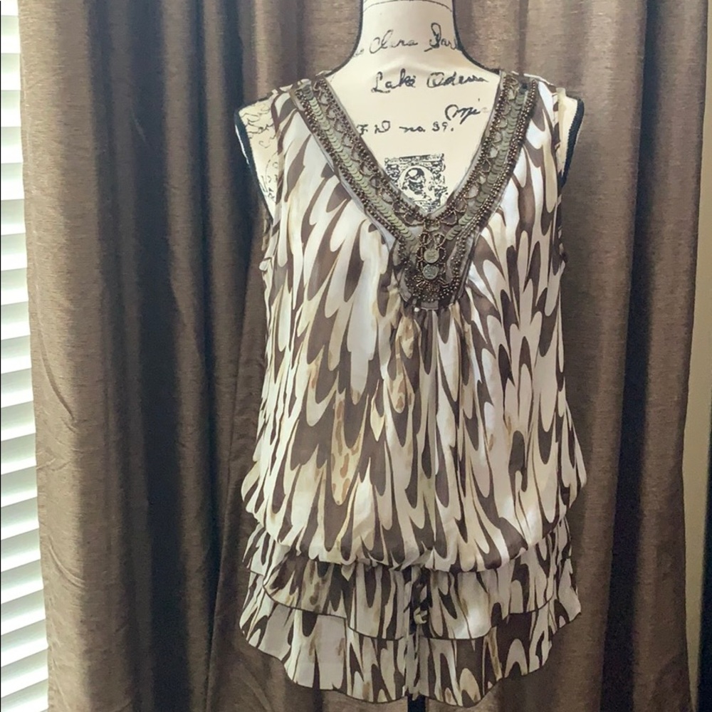 Tunic sleeveless top, size small